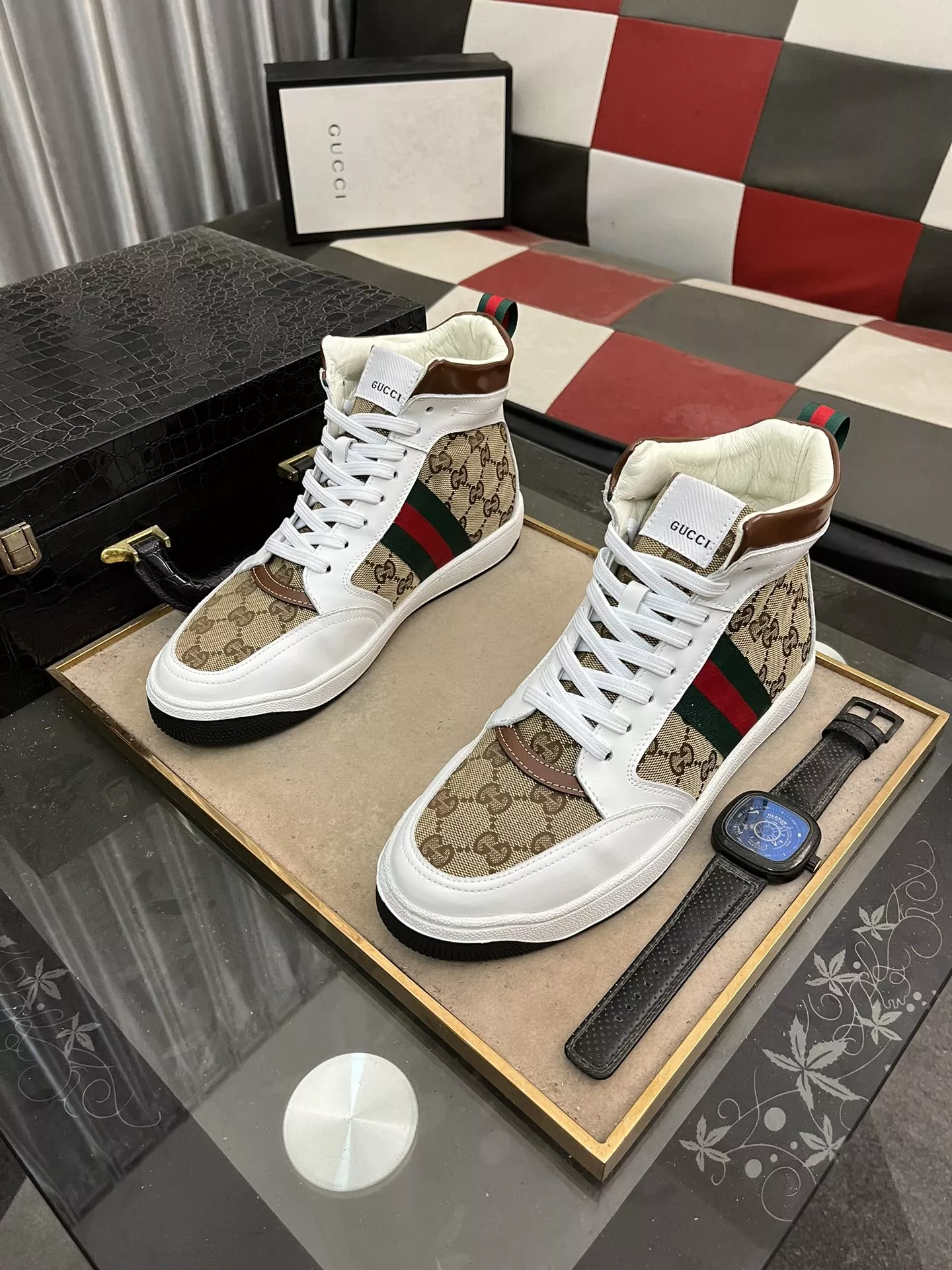 gucci high tops chaussures pour homme s_12741431